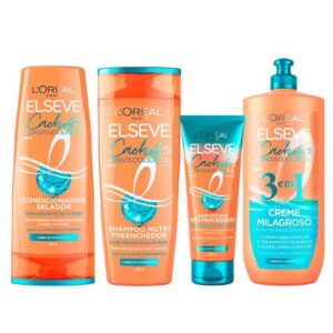 Kit Elseve Cachos Longos dos Sonhos Shampoo Condicionador Creme Noturno Creme 3 em 1 Kit Elseve Cachos Longos dos Sonhos Shampoo Condicionador Creme Noturno Creme 3 em 1