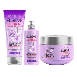 Kit Elseve Hidra Hialuronico Creme De Pentear Máscara Creme Noturno Kit Elseve Hidra Hialuronico Creme De Pentear Máscara Creme Noturno