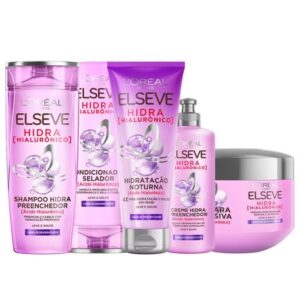Kit Elseve Hidra Hialuronico Shampoo Condicionador Creme De Pentear Máscara Creme Noturno Kit Elseve Hidra Hialuronico Shampoo Condicionador Creme De Pentear Máscara Creme Noturno