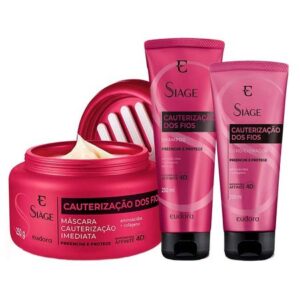 Kit Eudora Siage Cauterização Dos Fios Shampoo Condicionador Máscara Kit Eudora Siage Cauterização Dos Fios Shampoo Condicionador Máscara