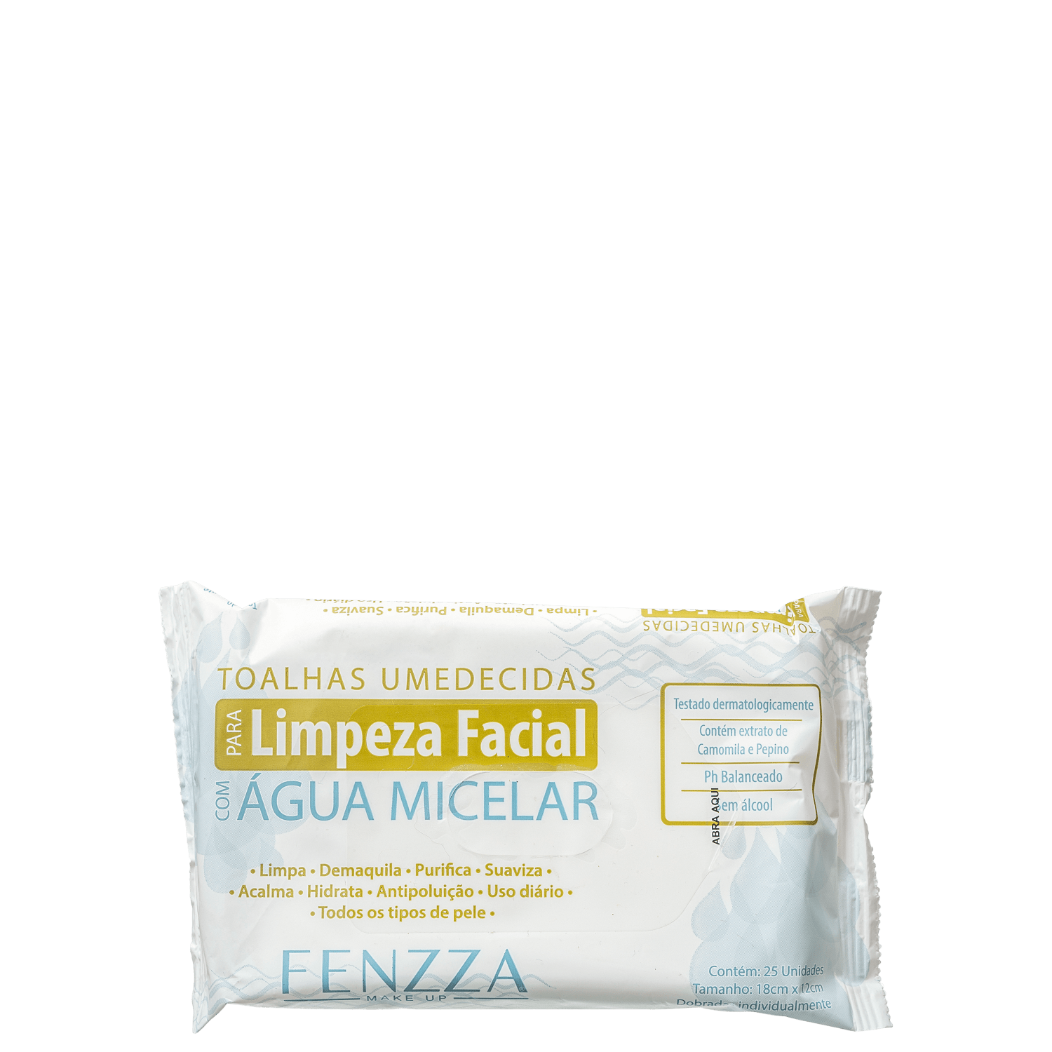 Lenço Demaquilante Fenzza Make Up Água Micelar 25 Unidades
