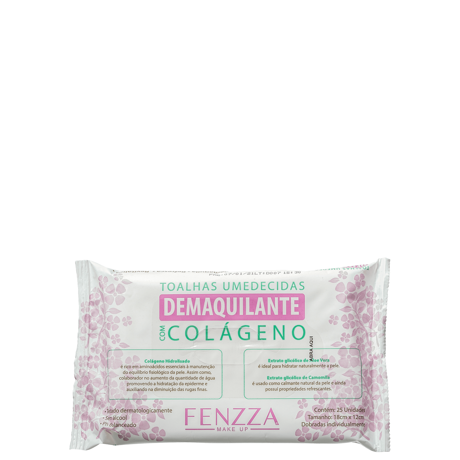 Lenço Demaquilante Fenzza Make Up Colágeno 25 Unidades