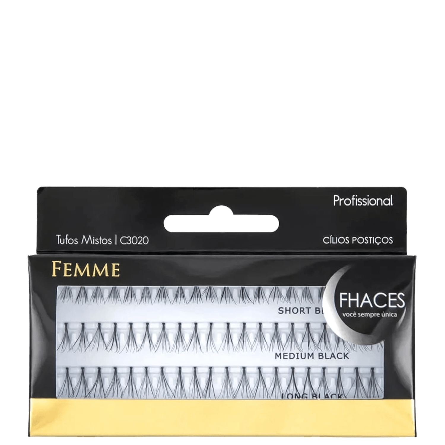 Cílios Postiços Fhaces Femme Misto 3020 Tufos