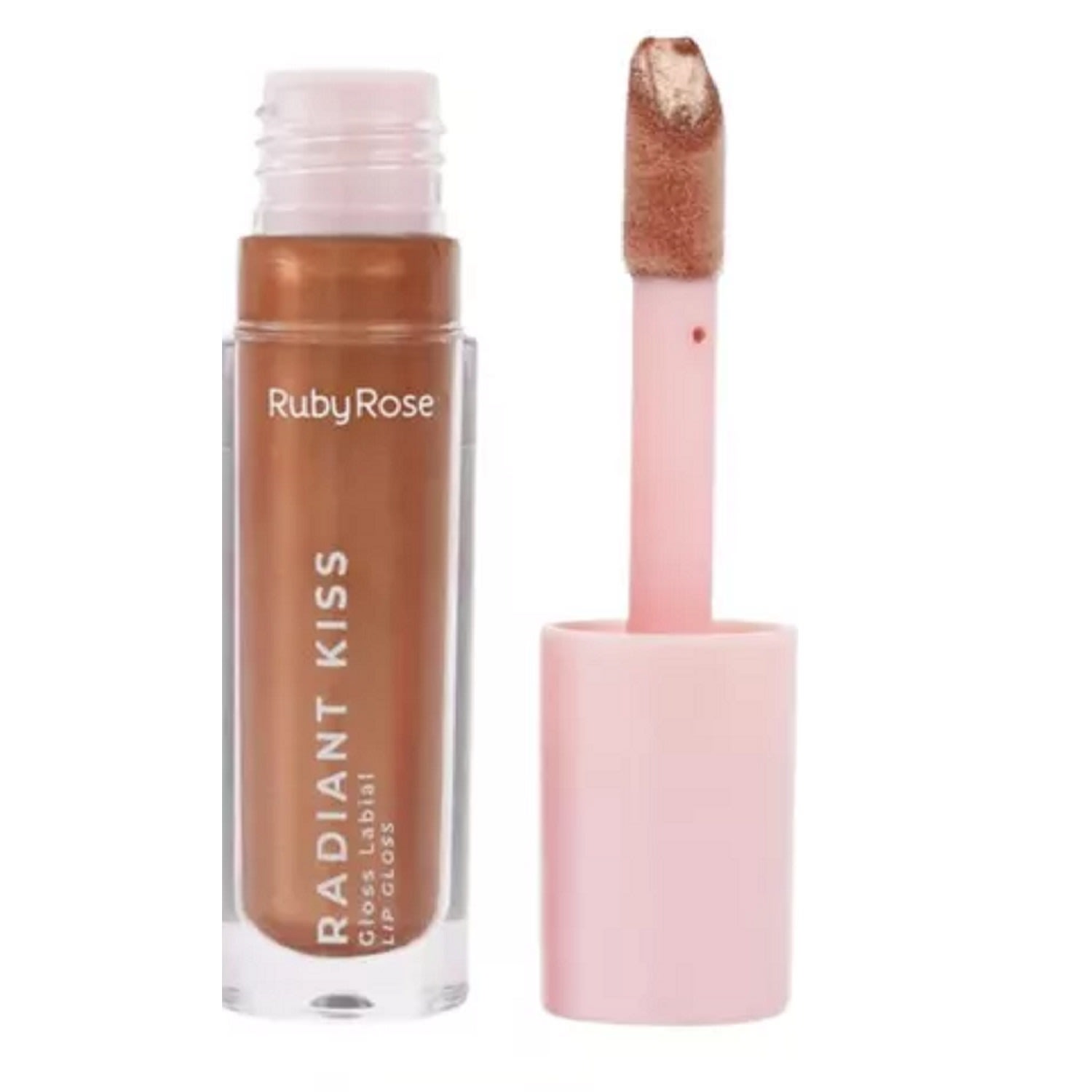 Gloss Labial Ruby Rose Radiant Kiss Linha Rosa Cor RK40