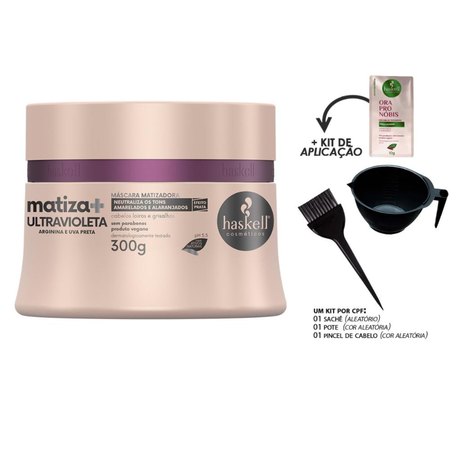 Máscara Matizadora Haskell Matiza Ultravioleta Com Kit De Aplicação