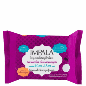 Lenço Demaquilante Facial Impala 25 Unidades