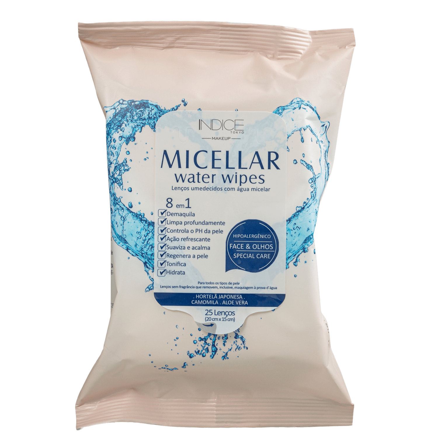 Lenço Demaquilante Indice Tokyo Micellar Water 25 Unidades