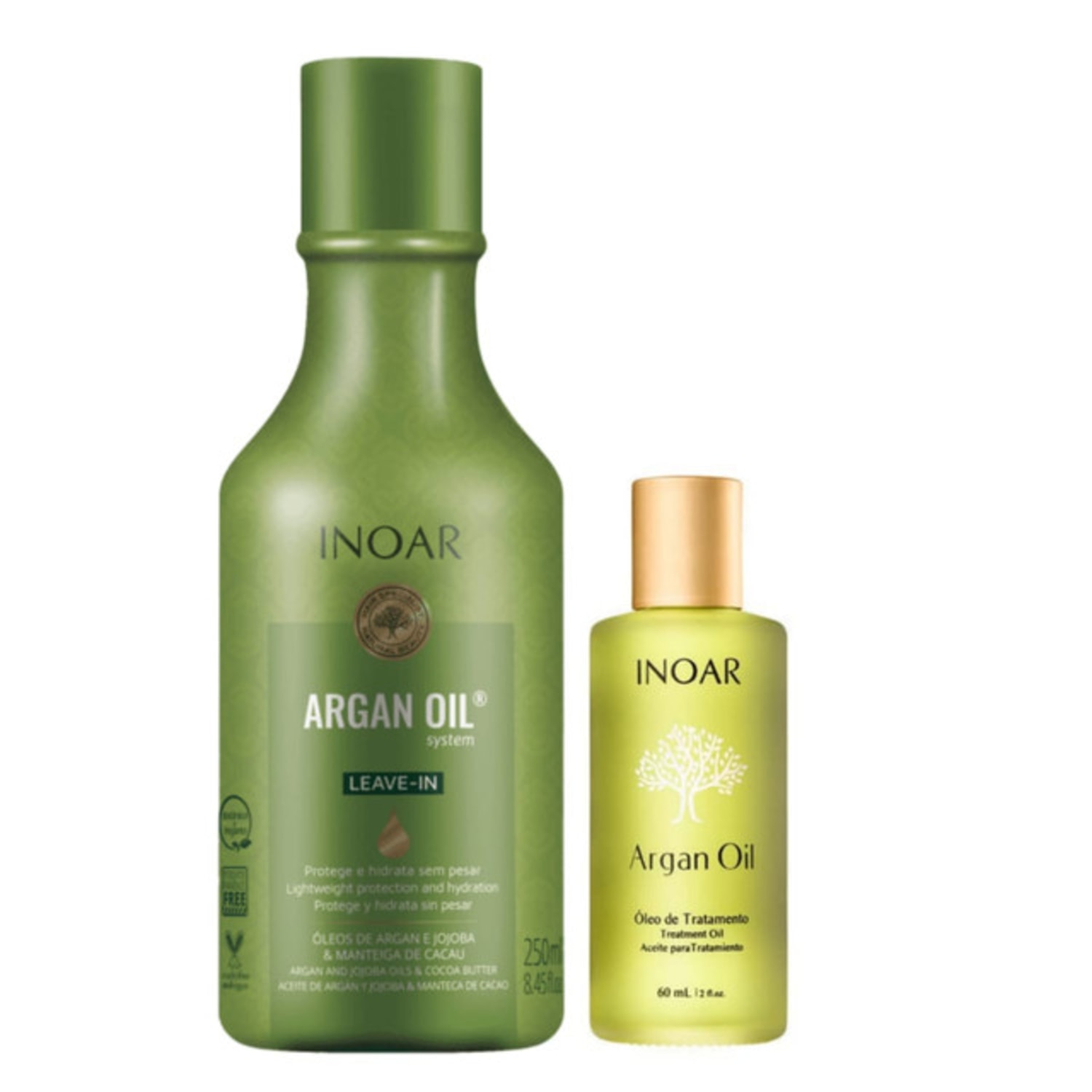 Kit Inoar Argan Oil System Leave-in 250ml + Óleo 60ml