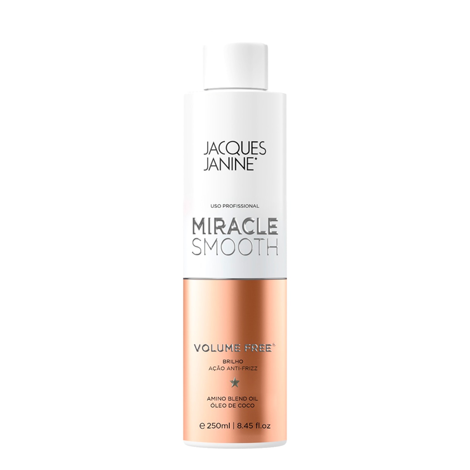 Óleo de Coco Jacques Janine Professionnel Miracle Smooth Volume Free 250ml