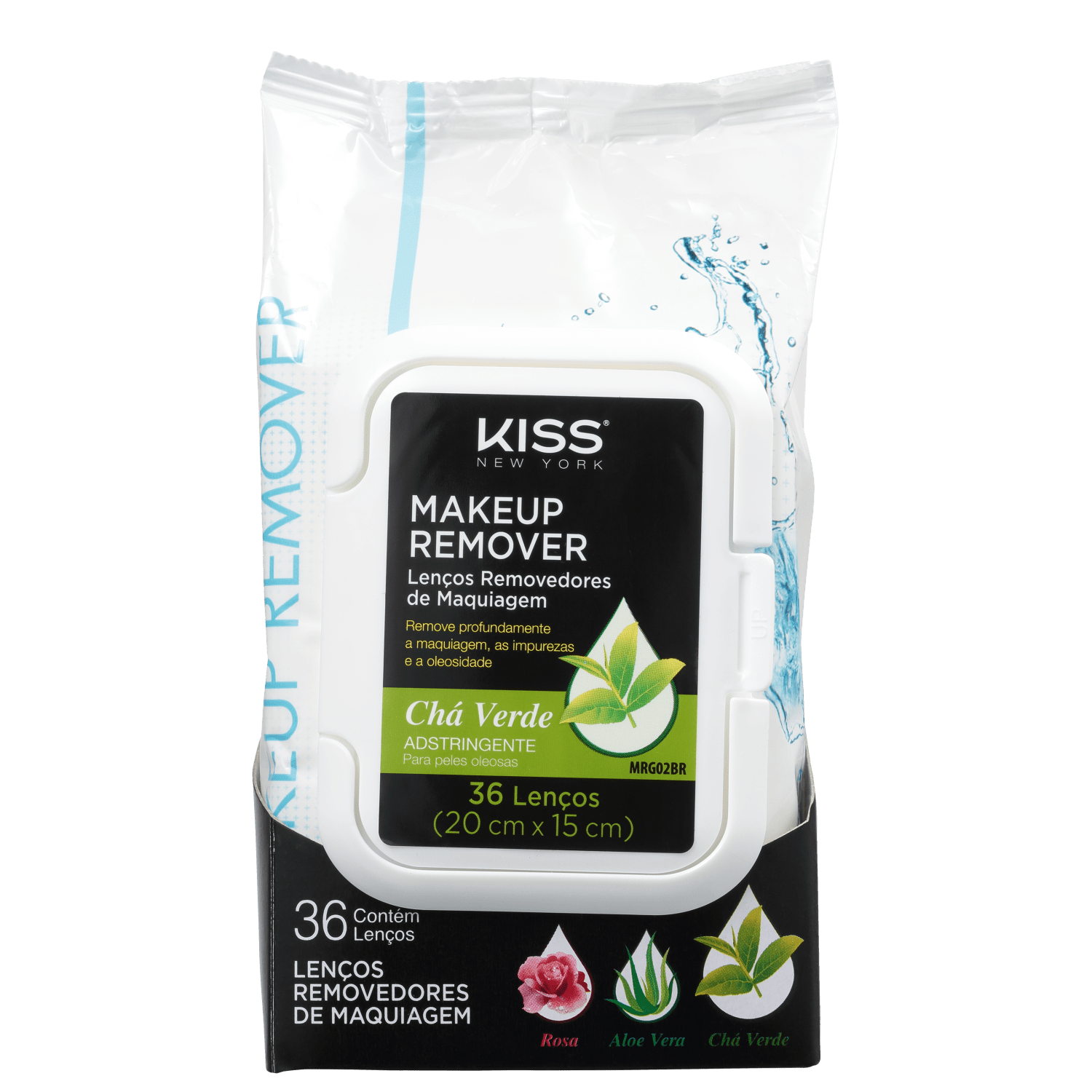 Lenço Demaquilante Kiss New York Chá Verde 200g