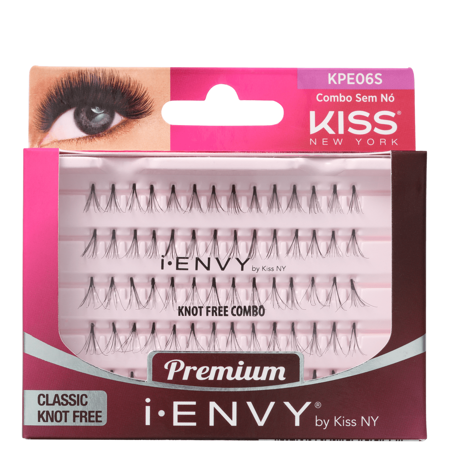 Cílios Postiços Kiss New York i-Envy Individual Sem Nó Combo 70 unidades