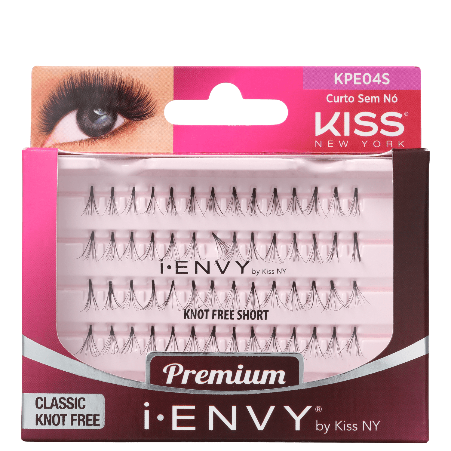 Cílios Postiços Kiss New York i-Envy Individual Sem Nó Curto 70 unidades