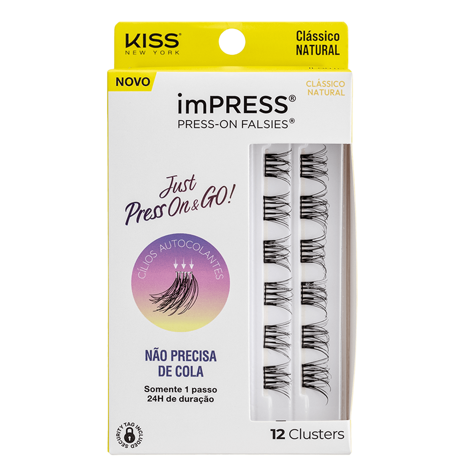 Cílios Postiços Kiss New York imPRESS Press-on Falsies Mini Natural 01 Refil 12 unidades