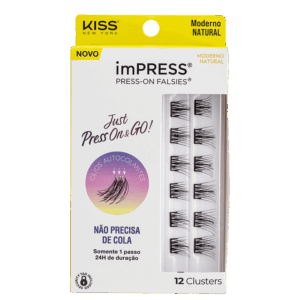 Cílios Postiços Kiss New York imPRESS Press-on Falsies Mini Natural 03 Refil 12 unidades