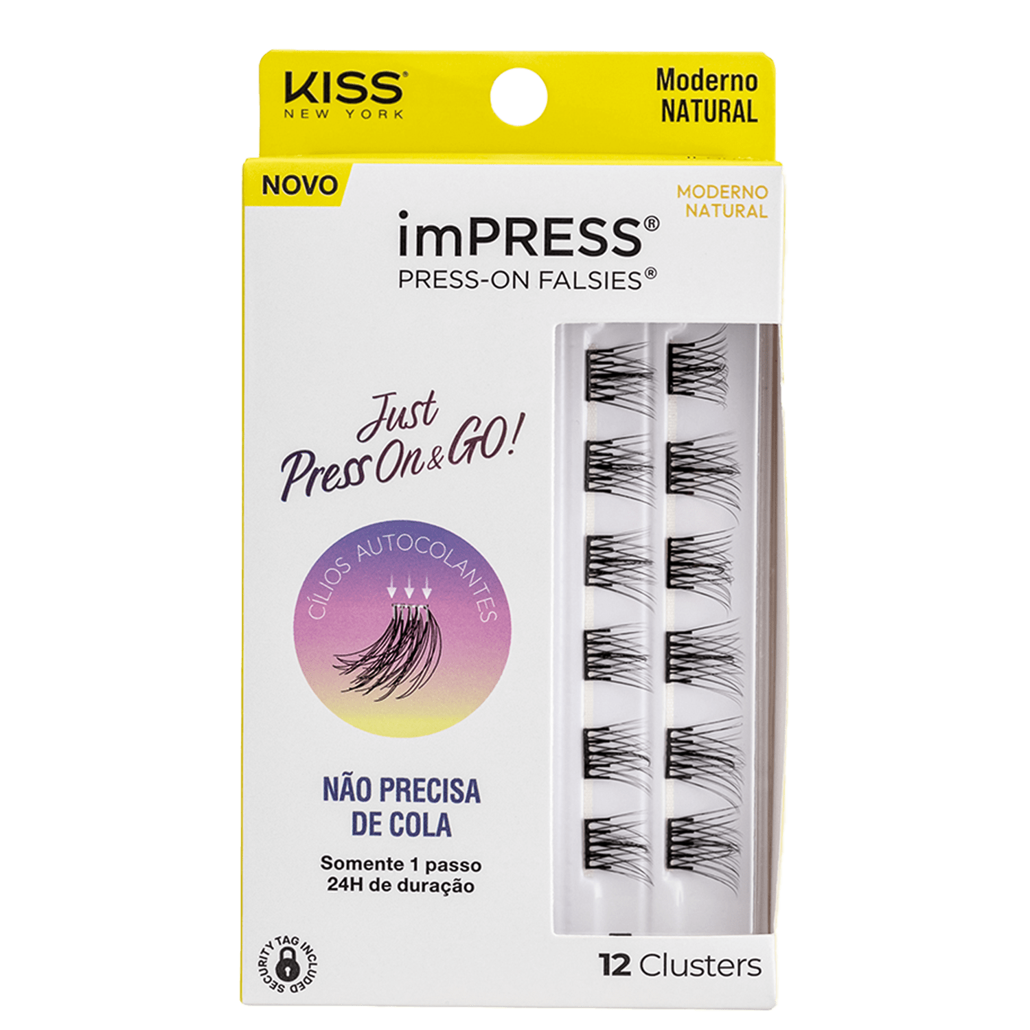 Cílios Postiços Kiss New York imPRESS Press-on Falsies Mini Natural 03 Refil 12 unidades
