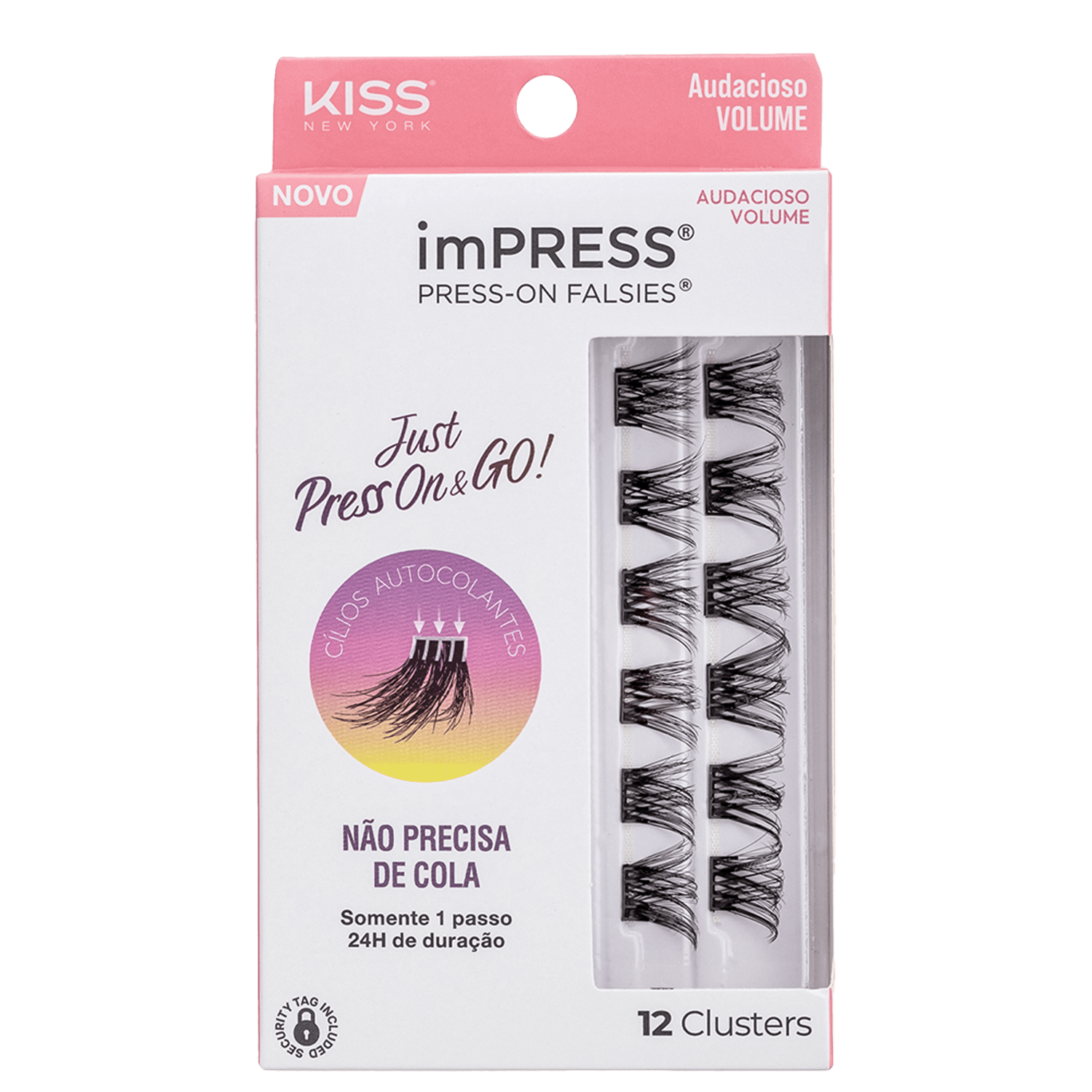 Cílios Postiços Kiss New York imPRESS Press-on Falsies Mini Volume 05 Refil 12 unidades
