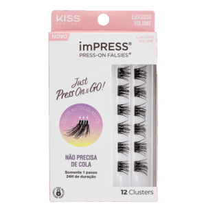 Cílios Postiços Kiss New York imPRESS Press-on Falsies Mini Volume 08 Refil 12 unidades