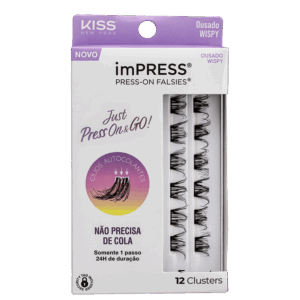 Cílios Postiços Kiss New York imPRESS Press-on Falsies Mini Wispy 09 Refil 12 unidades