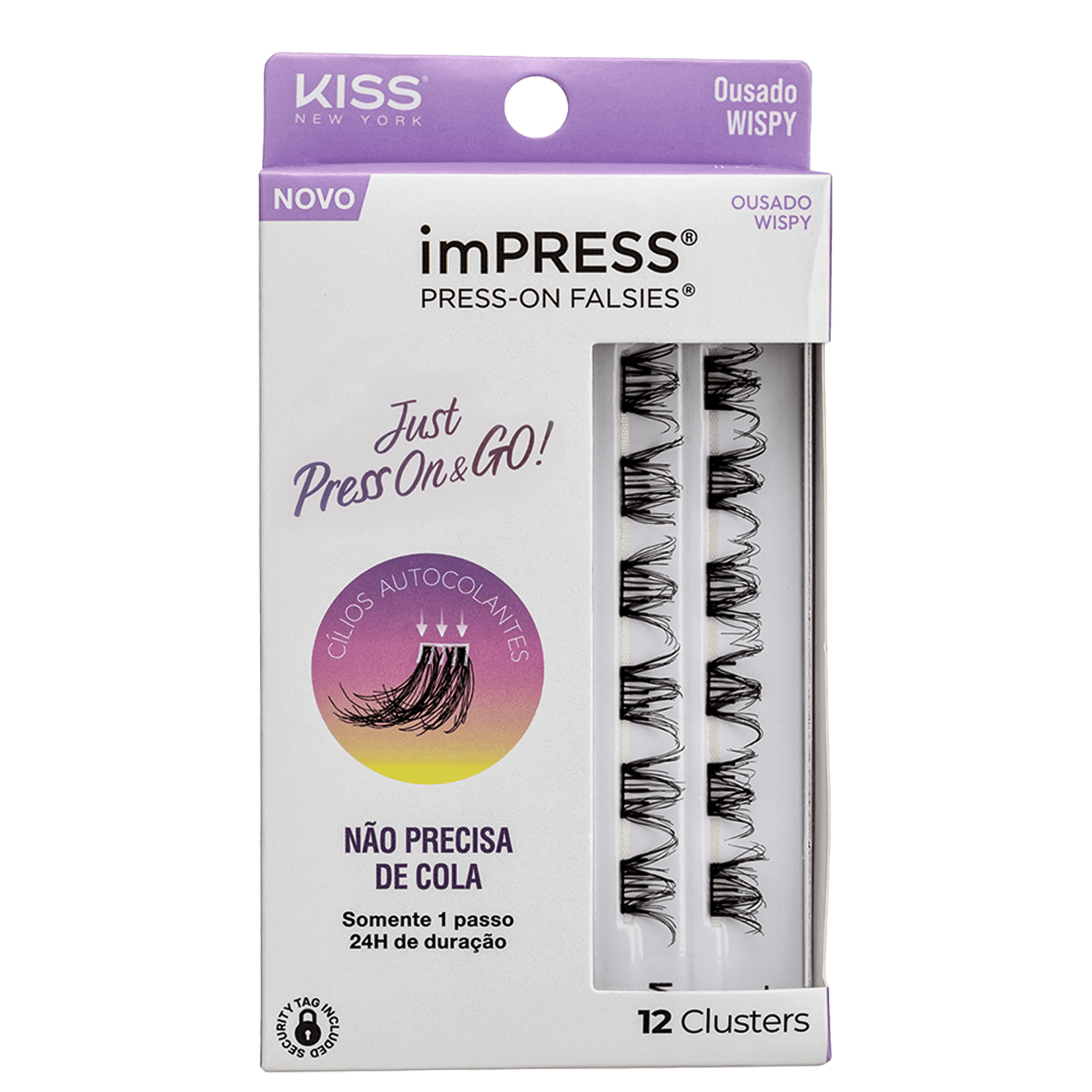 Cílios Postiços Kiss New York imPRESS Press-on Falsies Mini Wispy 09 Refil 12 unidades