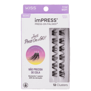 Cílios Postiços Kiss New York imPRESS Press-on Falsies Mini Wispy 10 Refil 12 unidades