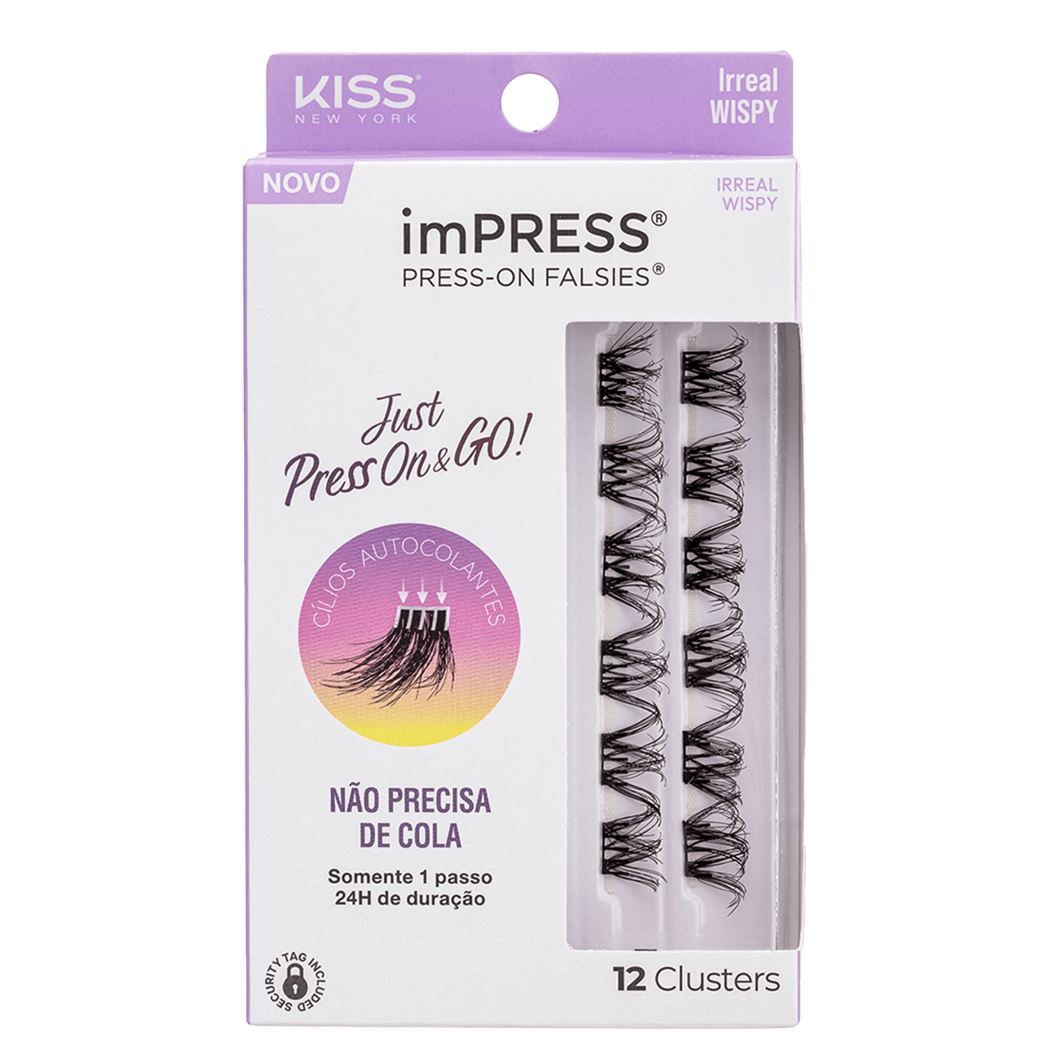 Cílios Postiços Kiss New York imPRESS Press-on Falsies Mini Wispy 10 Refil 12 unidades