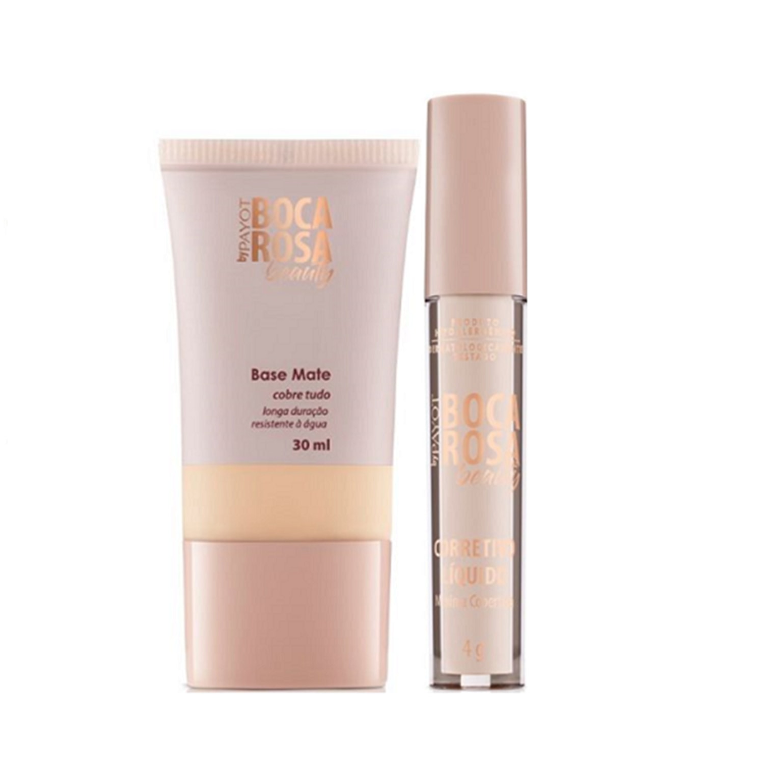 Kit Boca Rosa Beauty by Payot Base Mate 2 Ana Corretivo 1.5 Petúnia 2 Produtos