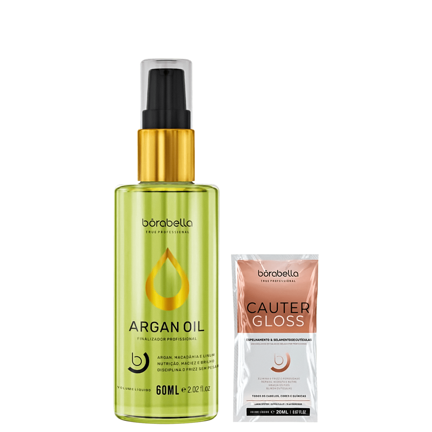 Kit Borabella Argan Oil + Cauter Gloss (2 Produtos)