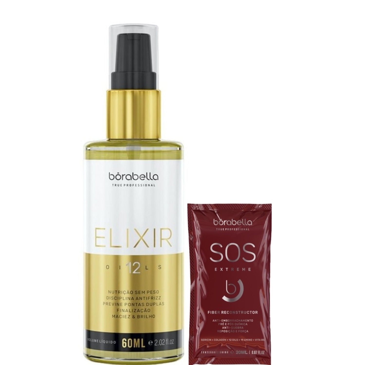 Kit Borabella Elixir 12 Oils + SOS Extreme (2 Produtos)