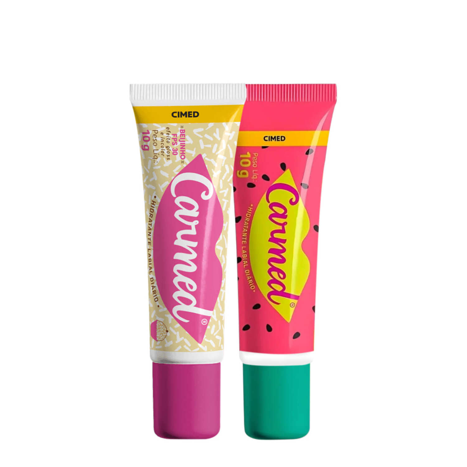 Kit Hidratante Labial Carmed BFF Beijinho FPS30 Melancia 2 unidades