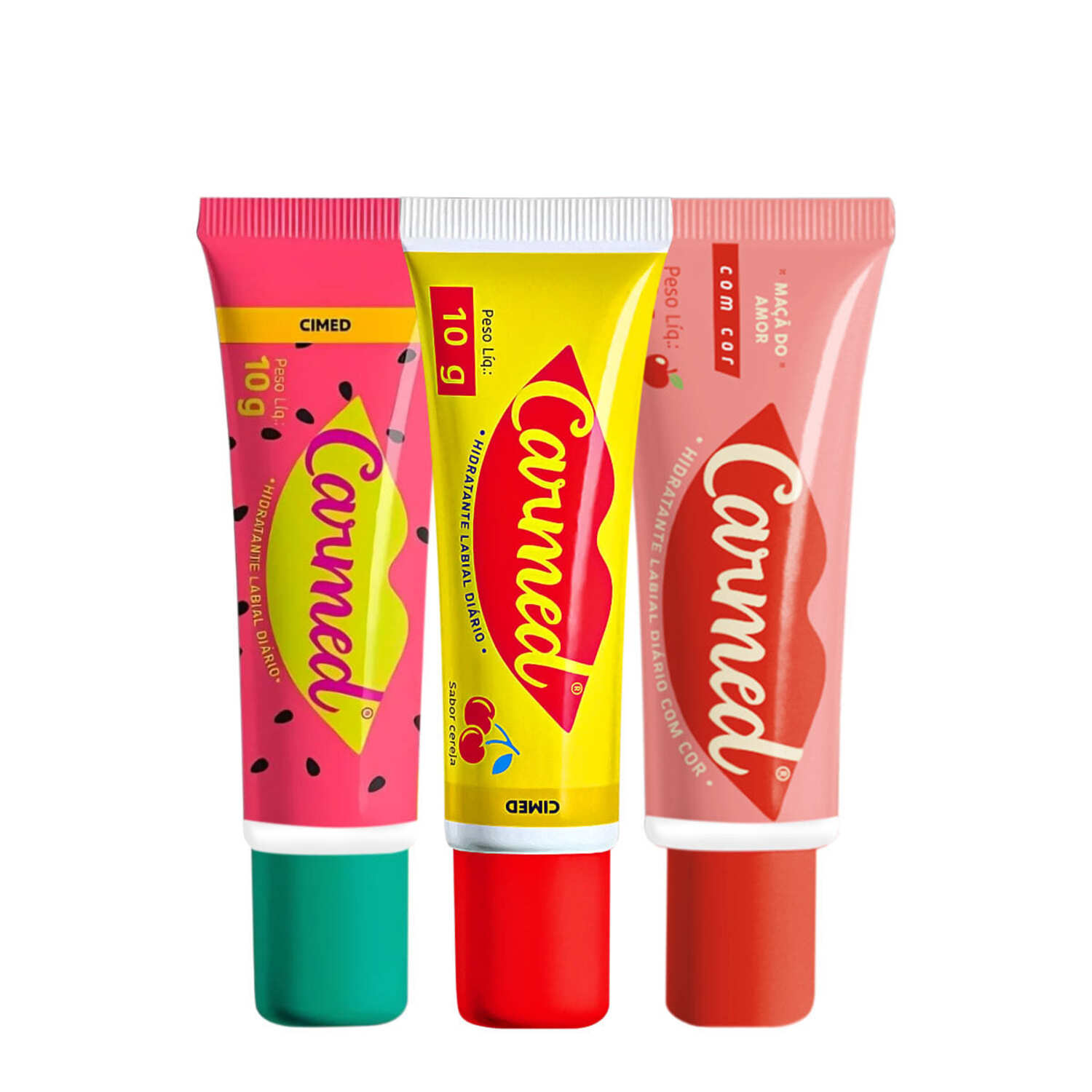 Kit Hidratante Labial Carmed Frutas 3 unidades