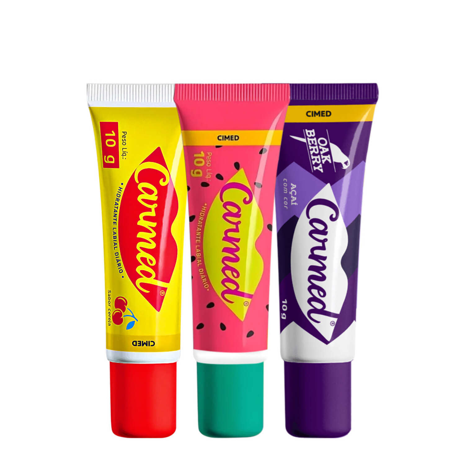 Kit Hidratante Labial Carmed Frutas Refrescantes 3 unidades