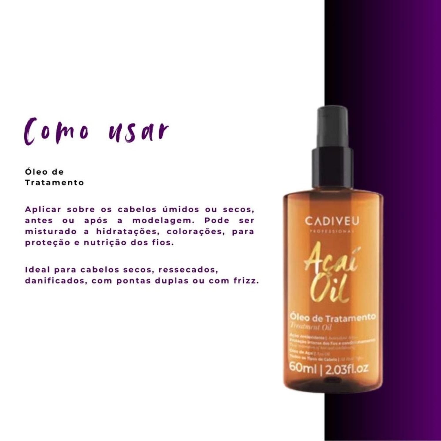 Kit DUO Cadiveu Açai Oil Óleo De Tratamento 60ml
