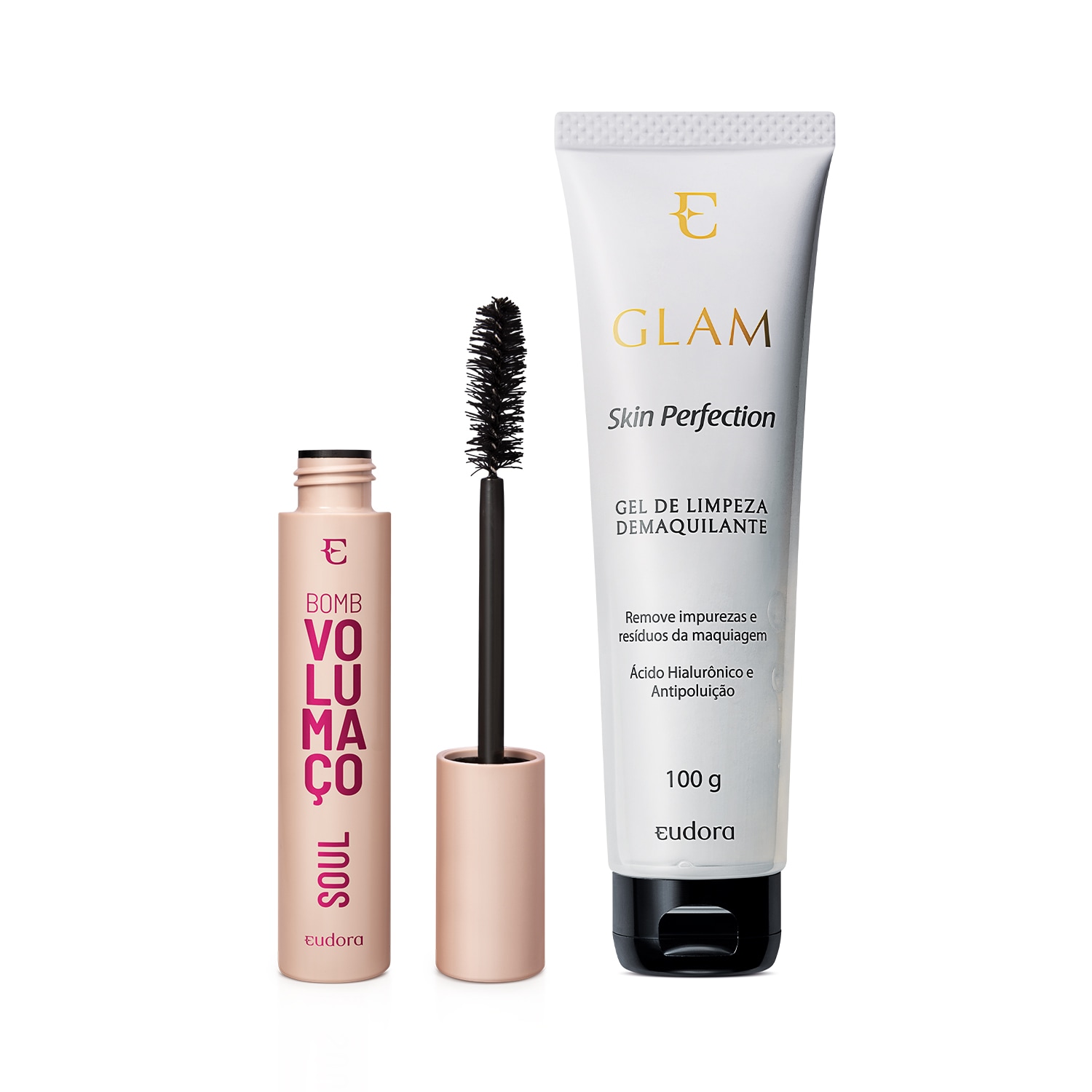 Kit Eudora Bomb Volumaço Soul + Glam Skin Perfection 2 unidades