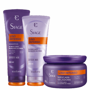 Kit Siage Liso Intenso Shampoo Condicionador Máscara Capilar Kit Siage Liso Intenso Shampoo Condicionador Máscara Capilar