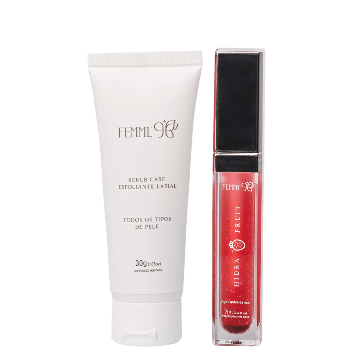 Kit Femme9 Scrub Care Hidra Fruit Morango 2 unidades