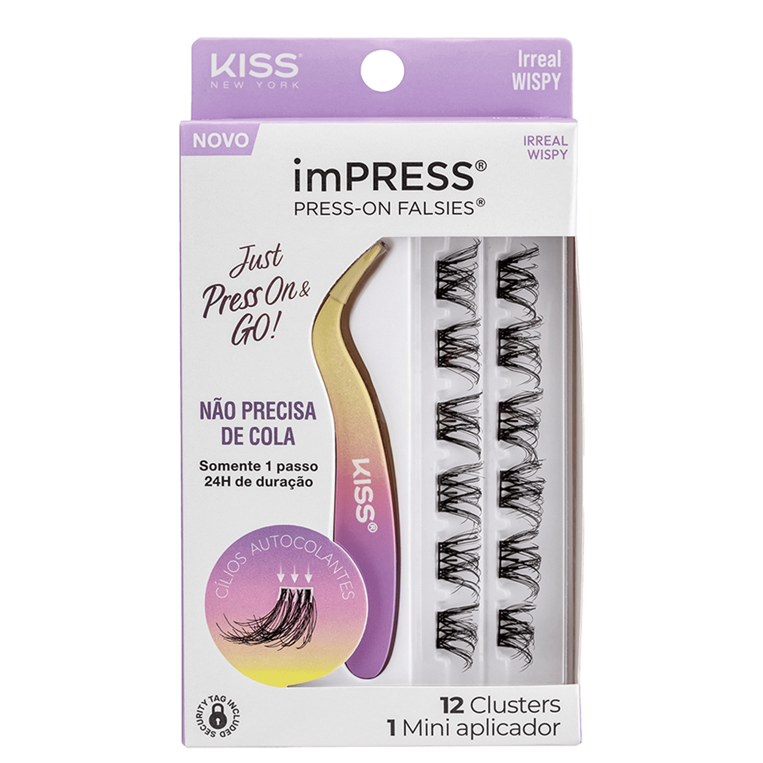 Kit Cílios Postiços Kiss New York imPRESS Press-on Falsies Mini Wispy 10 2 produtos
