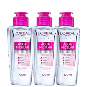 Kit Água Demaquilante L’Oréal Paris Dermo Expertise Água Micelar 5 em 1 3 x 100ml Kit Água Demaquilante L’Oréal Paris Dermo Expertise Água Micelar 5 em 1 3 x 100ml