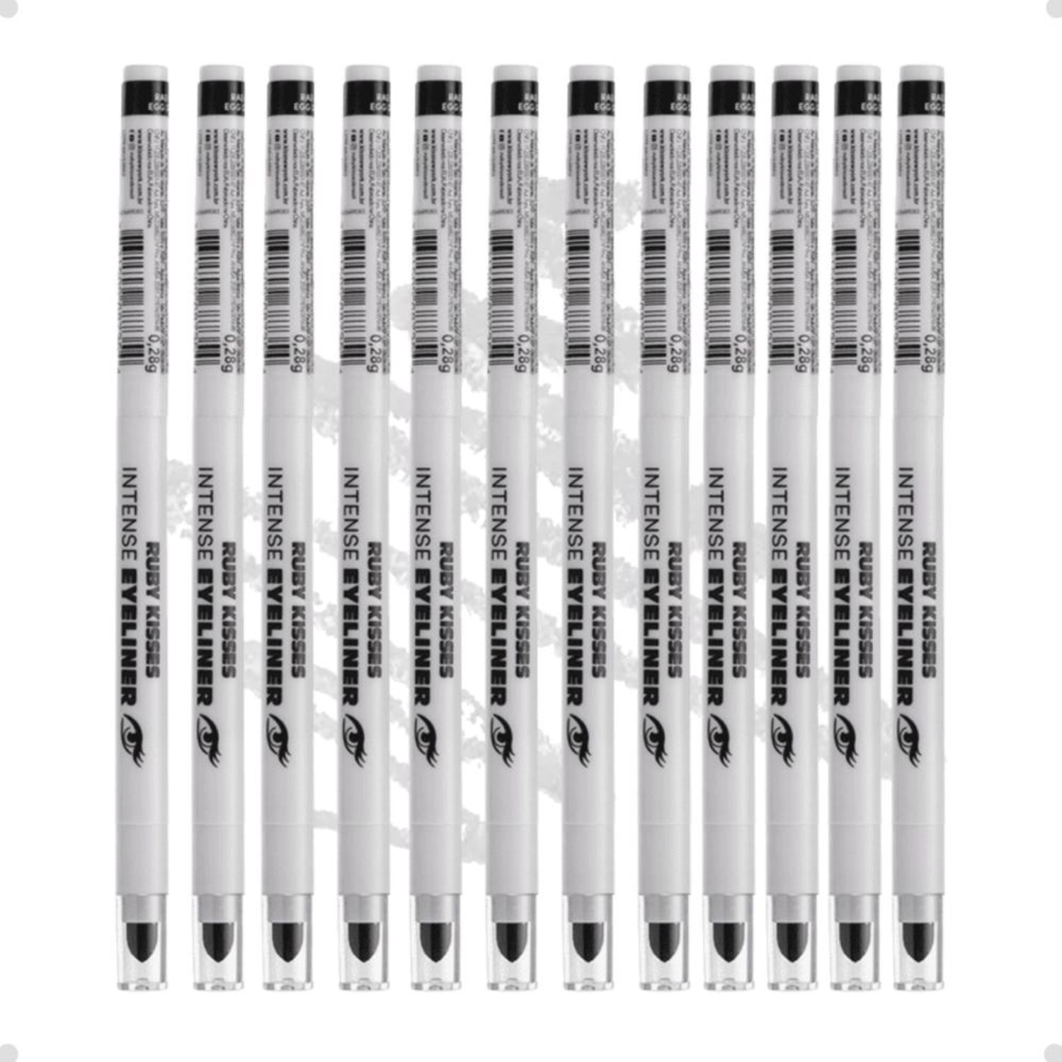Kit Lápis de Olho Retrátil Ruby Kisses Intense Eyeliner Egg Shells (12 unidades)