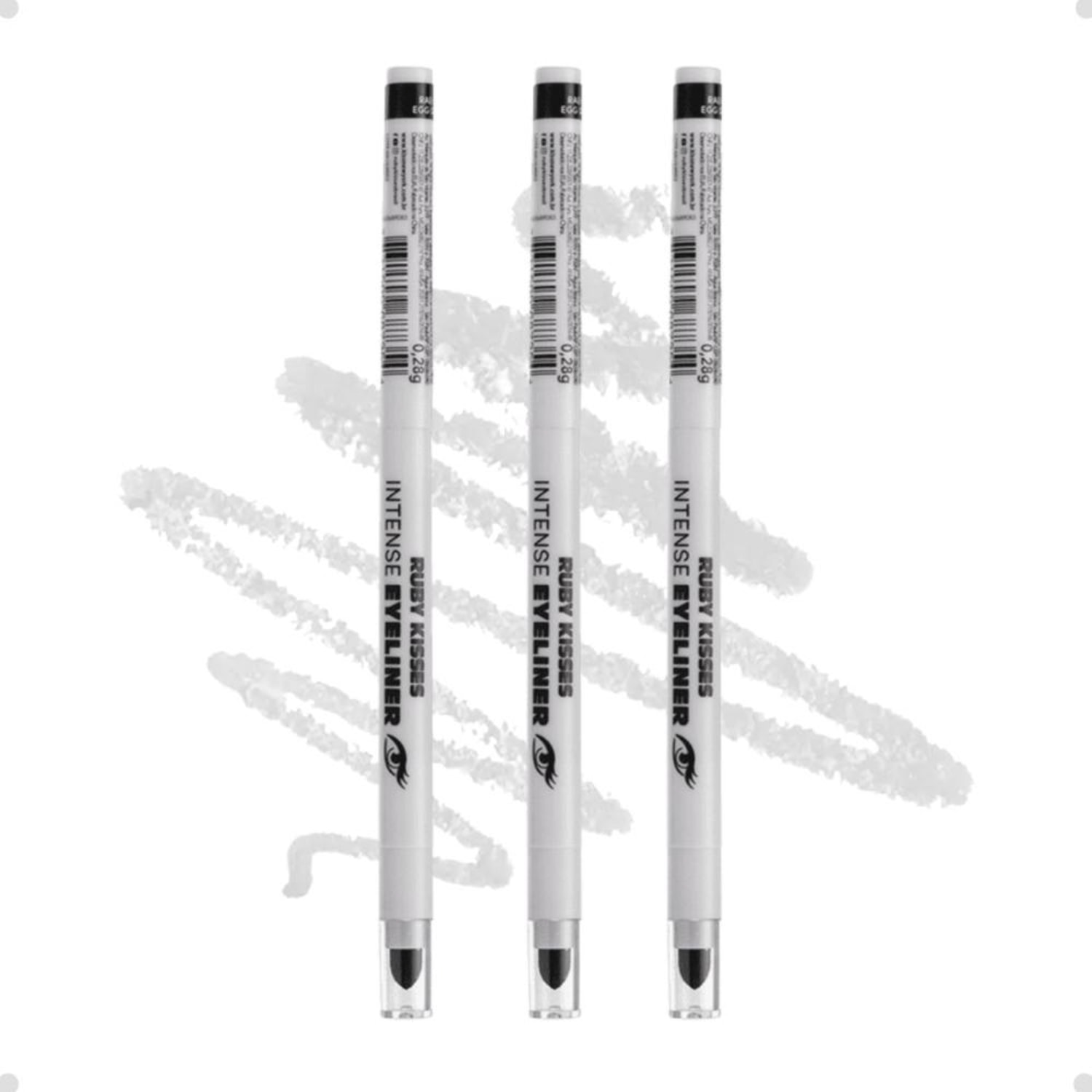 Kit Lápis de Olho Retrátil Ruby Kisses Intense Eyeliner Egg Shells (3 unidades)
