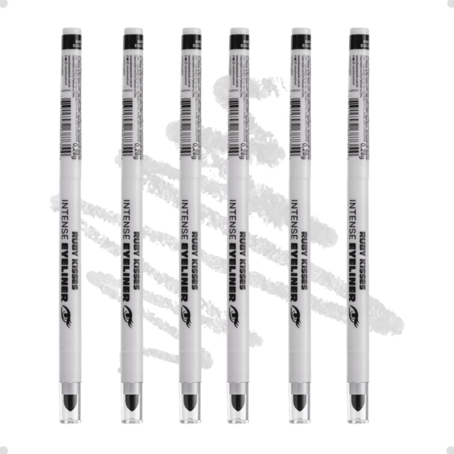 Kit Lápis de Olho Retrátil Ruby Kisses Intense Eyeliner Egg Shells (6 unidades)