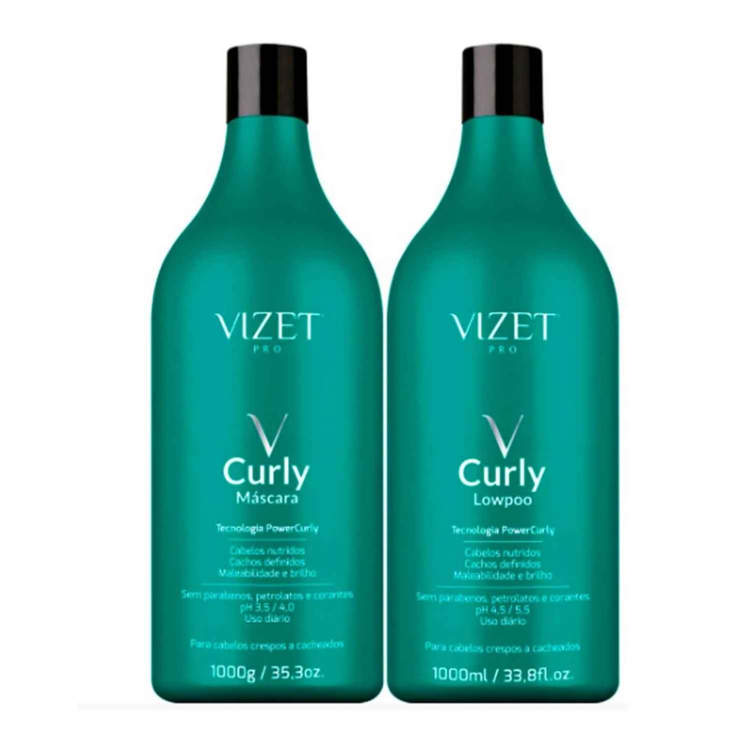 Kit Vizet Leave-In de Fitagem Curly 1l + Low Poo 1l