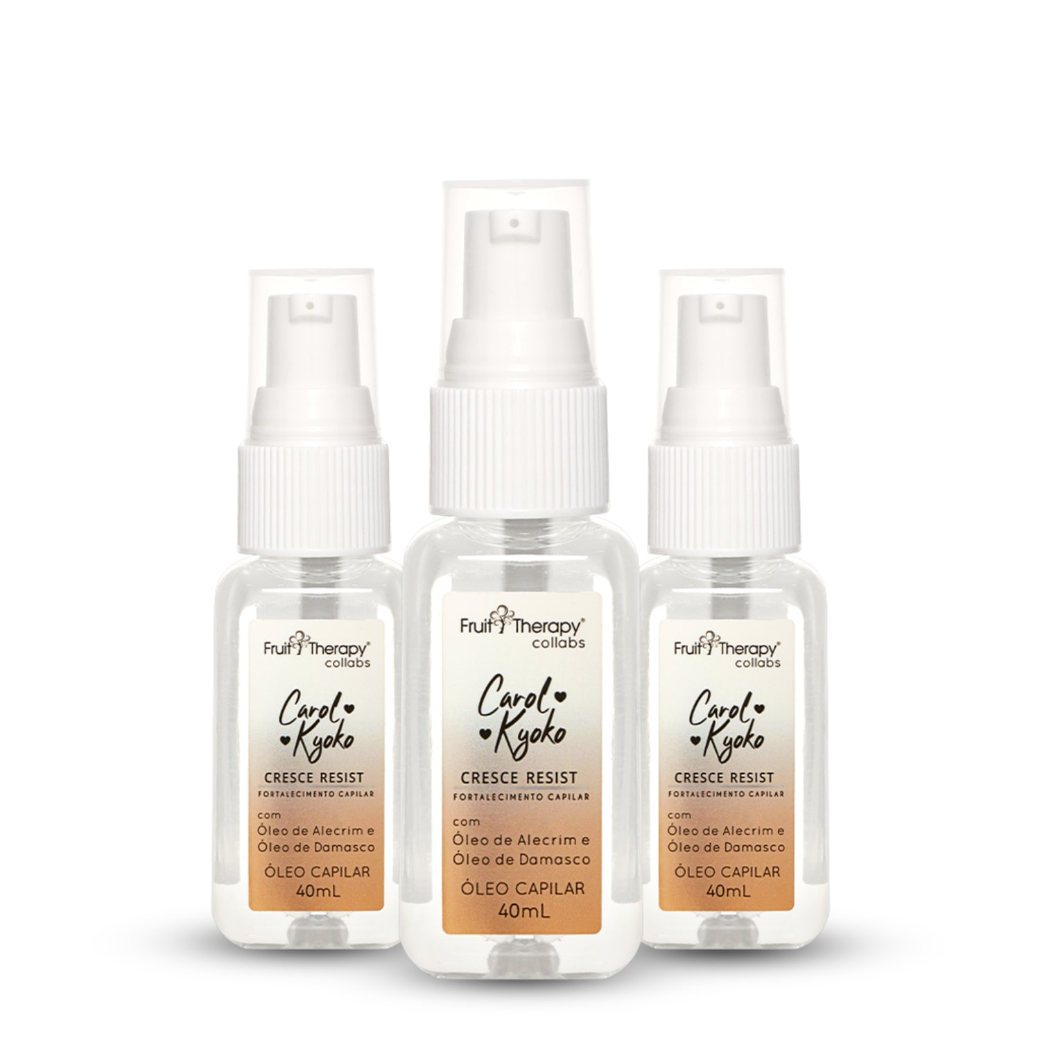 Kit Óleo Capilar Left Cosméticos Fruit Therapy Collabs Carol Kyoko Cresce Resist (3 unidades) 40ml