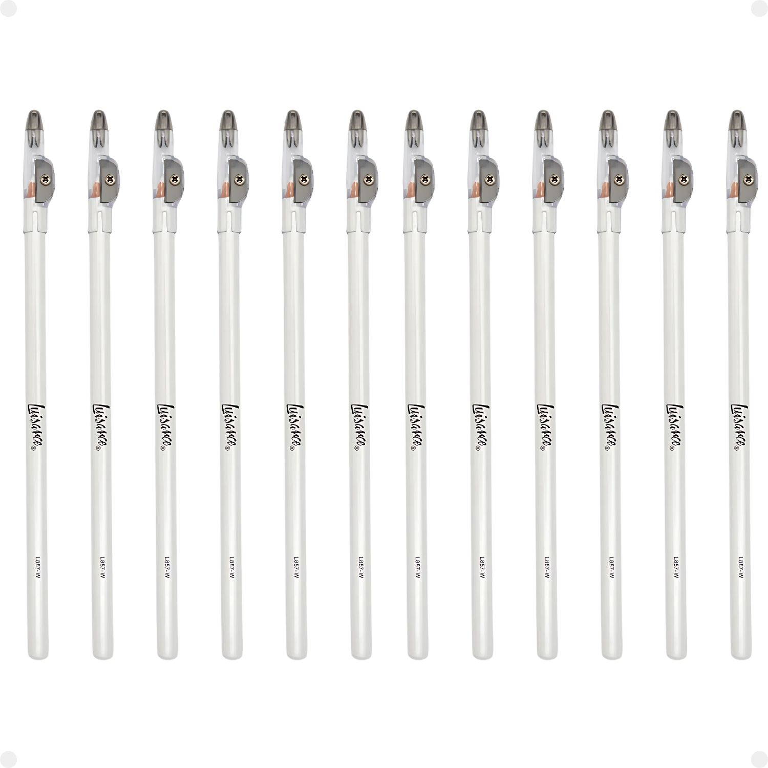 Kit Lápis de Olho com Apontador Luisance Branco L887-W (12 unidades)