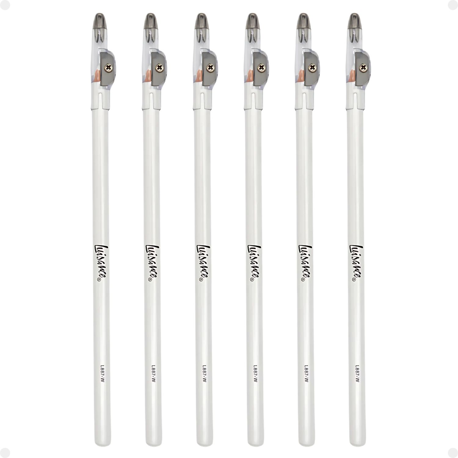 Kit Lápis de Olho com Apontador Luisance Branco L887-W (6 unidades)