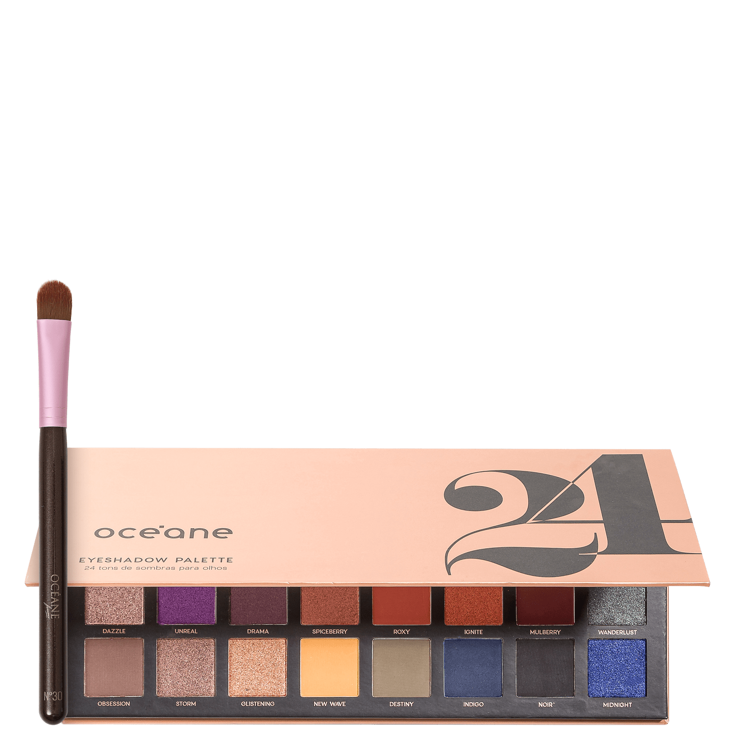 Kit Océane 24 Eyeshadow Palette e Pincel 2 Produtos