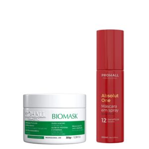 Kit Prohall Tratamento Capilar Biomask + Absolut One Máscara Kit Prohall Tratamento Capilar Biomask + Absolut One Máscara