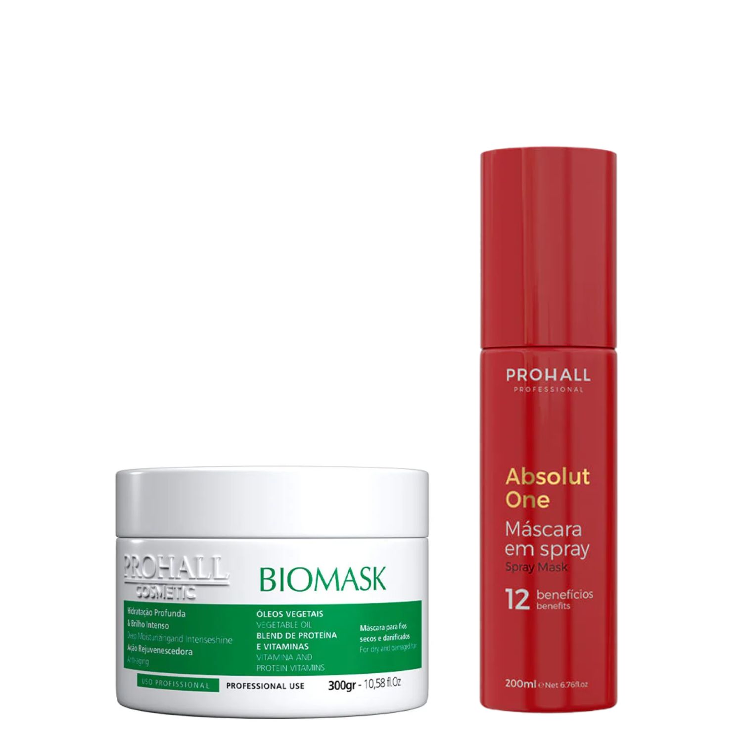 Kit Prohall Tratamento Capilar Biomask + Absolut One Máscara