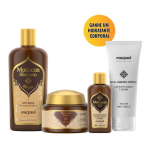 Kit Shampoo Máscara e Óleo Capilar Macpaul Marrocan Argan