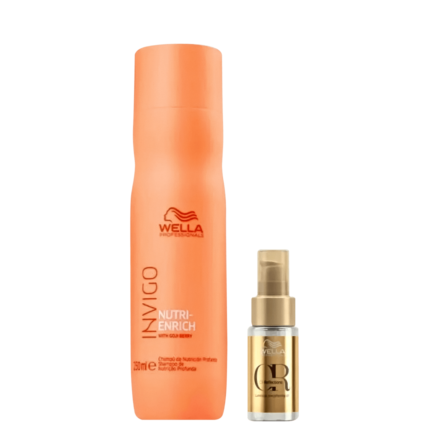 Kit Wella Professionals Invigo Nutri-Enrich + Oil Reflections (Shampoo 250ml + Óleo Regular 30ml)