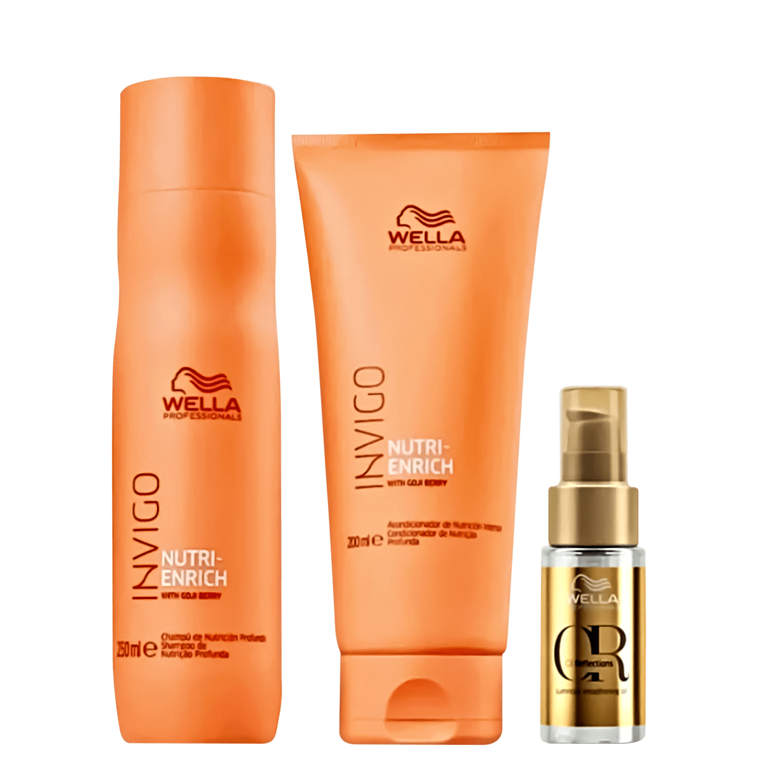 Kit Wella Professionals Oil Reflections + Invigo Nutri-Enrich Trio (3 Produtos)